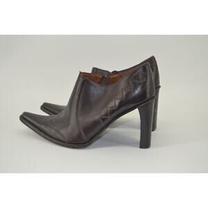 Sibyl Vane Booties Brown Leather Handmade Boot Pointed Toe Side Zipper Size 9